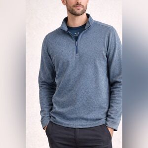 Rhone Quarter Zip Pullover Mens Medium Blue Performance Stretch Athletic Sweater